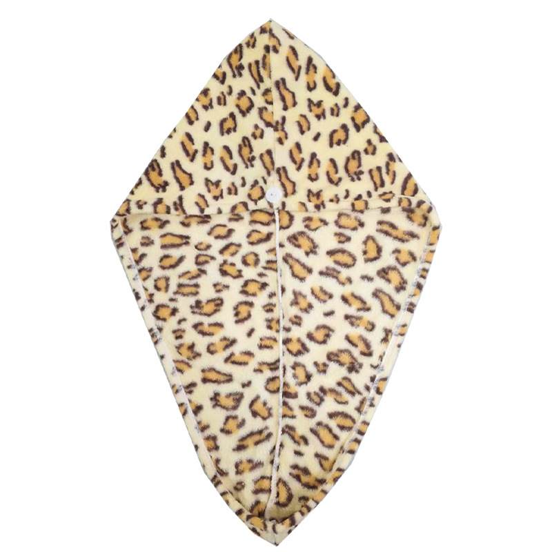 Leopardų spausdinimo koralinis fliso rankšluostis su pakabiniu dizainu, mažo svorio iki 100 g, 150D