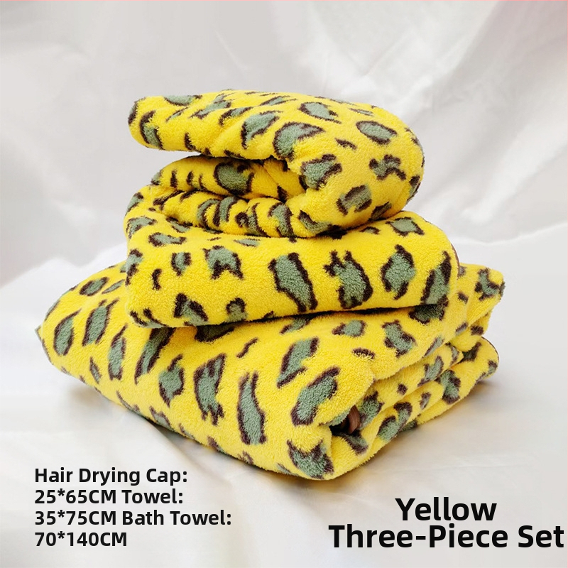 Leopardų spausdinimo koralinis fliso rankšluostis su pakabiniu dizainu, mažo svorio iki 100 g, 150D