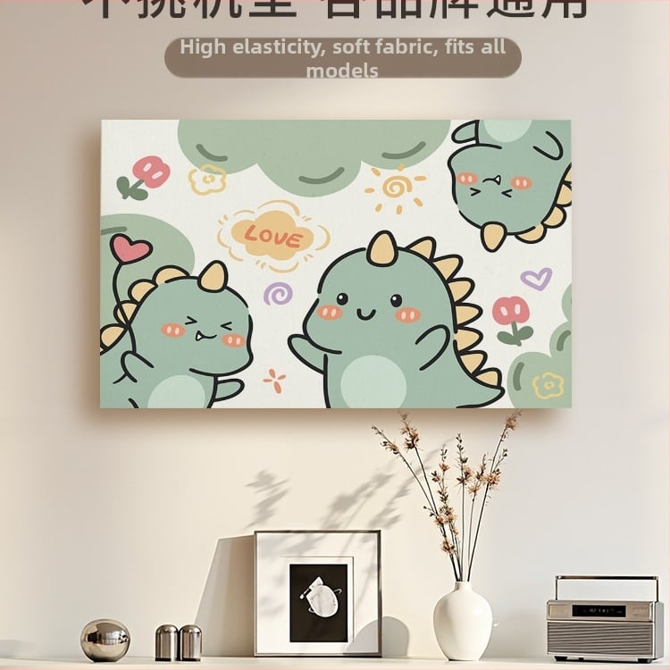 Κάλυμμα προστασίας από σκόνη τηλεόρασης, ελαστική πλήρης κάλυψη, καθολική εφαρμογή, ύφασμα από μετάξι με φλοράλ σχέδιο