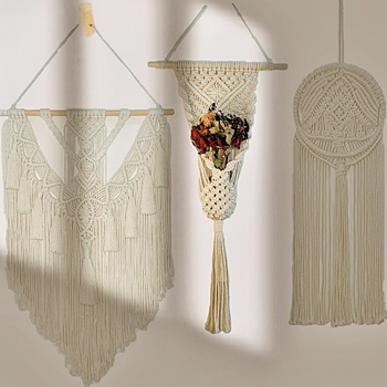 Bohemiai falidísz pamutfonálból, téglalap alakú, modern minimál stílus, fő összetevő pamut 30–40%, másodlagos pamut 90%