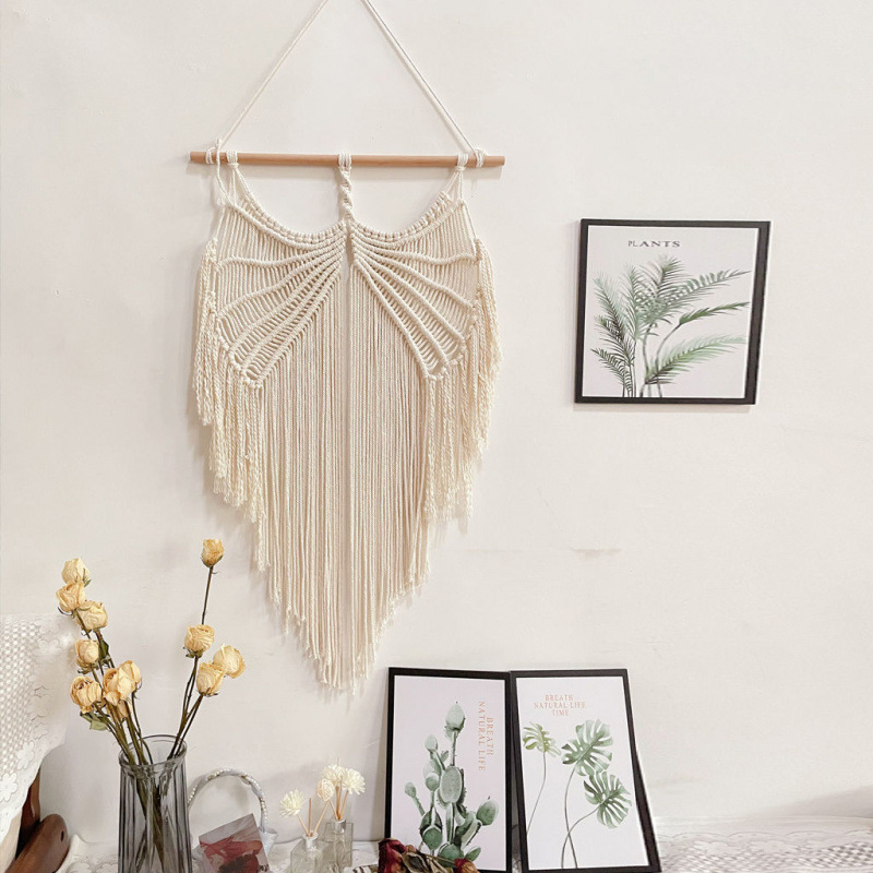 Bohemiai falidísz pamutfonálból, téglalap alakú, modern minimál stílus, fő összetevő pamut 30–40%, másodlagos pamut 90%