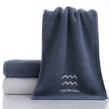 Veido rankšluostis iš 100% medvilnės, Siuvinėtas logotipas, 32S siūlai, Svoris 100–120 g, Pritaikomas