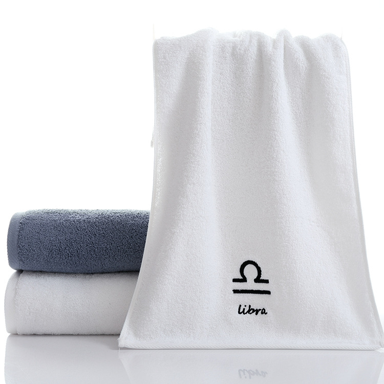 Veido rankšluostis iš 100% medvilnės, Siuvinėtas logotipas, 32S siūlai, Svoris 100–120 g, Pritaikomas