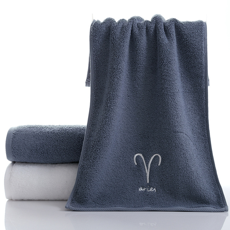 Veido rankšluostis iš 100% medvilnės, Siuvinėtas logotipas, 32S siūlai, Svoris 100–120 g, Pritaikomas