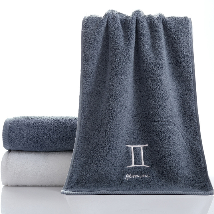 Veido rankšluostis iš 100% medvilnės, Siuvinėtas logotipas, 32S siūlai, Svoris 100–120 g, Pritaikomas