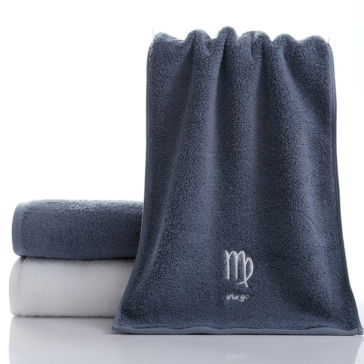 Veido rankšluostis iš 100% medvilnės, Siuvinėtas logotipas, 32S siūlai, Svoris 100–120 g, Pritaikomas