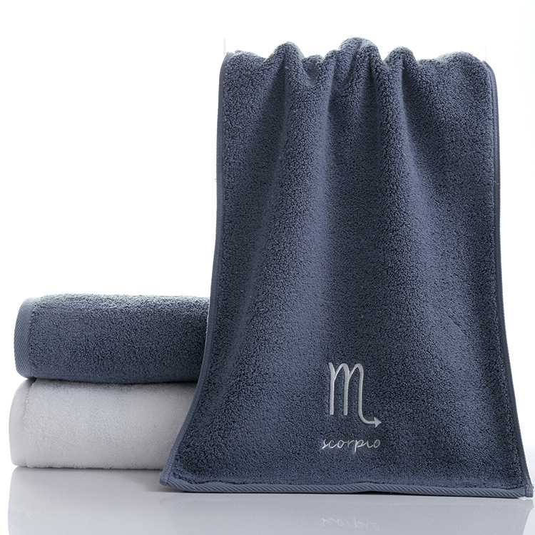 Veido rankšluostis iš 100% medvilnės, Siuvinėtas logotipas, 32S siūlai, Svoris 100–120 g, Pritaikomas