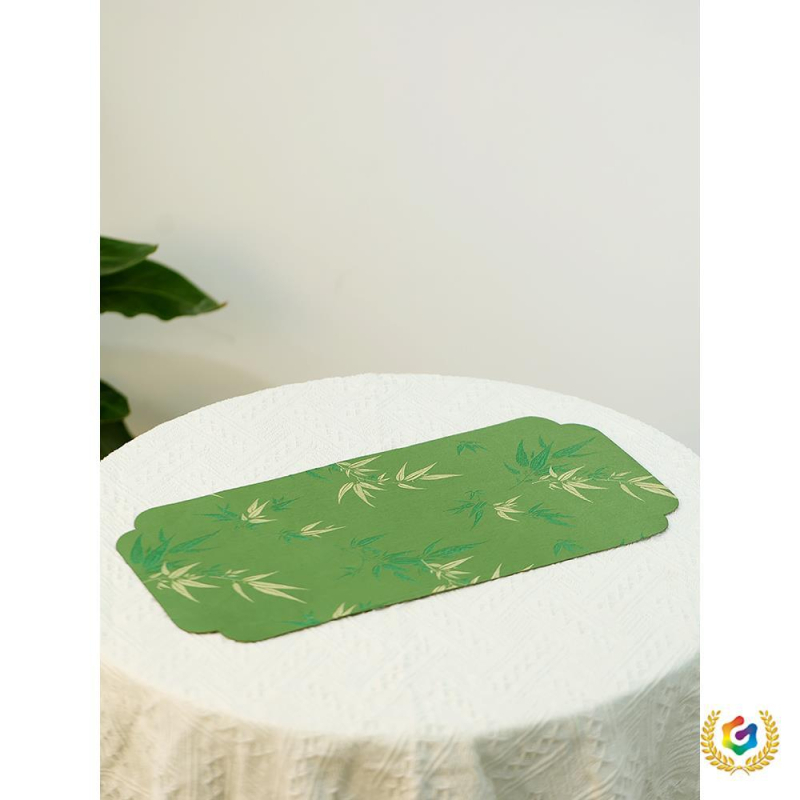 Dviejų pusių brokato arbatos kilimėlis – kvadratinės formos, atsparus aukštoms temperatūroms, rūmų stiliaus ir kinų stiliaus