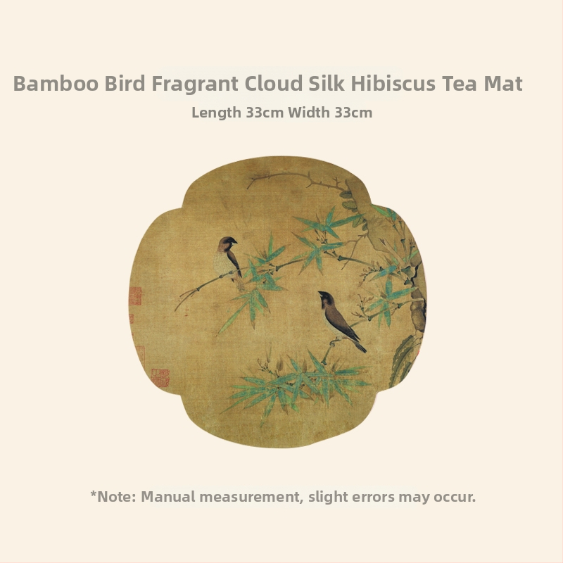 Dviejų pusių brokato arbatos kilimėlis – kvadratinės formos, atsparus aukštoms temperatūroms, rūmų stiliaus ir kinų stiliaus