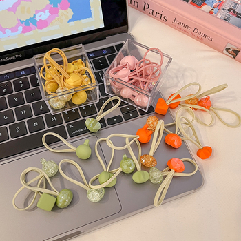 Bērnu augsti elastīgas matu gumijas, rokdarbiem, akrila materiāls, Princeses sērija, modeļi: Sirds/Kvadrāts/Lācis/Zvaigzne/Zaķis, iepakojumā 10 gab.