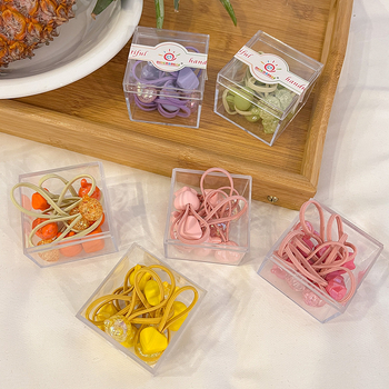 Bērnu augsti elastīgas matu gumijas, rokdarbiem, akrila materiāls, Princeses sērija, modeļi: Sirds/Kvadrāts/Lācis/Zvaigzne/Zaķis, iepakojumā 10 gab.