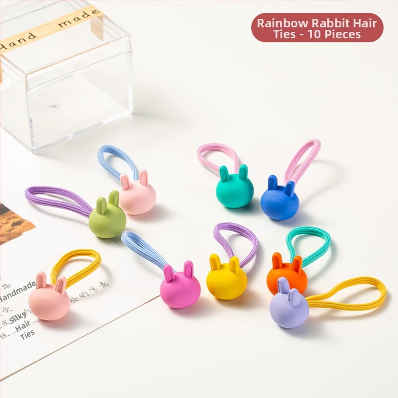 Bērnu augsti elastīgas matu gumijas, rokdarbiem, akrila materiāls, Princeses sērija, modeļi: Sirds/Kvadrāts/Lācis/Zvaigzne/Zaķis, iepakojumā 10 gab.