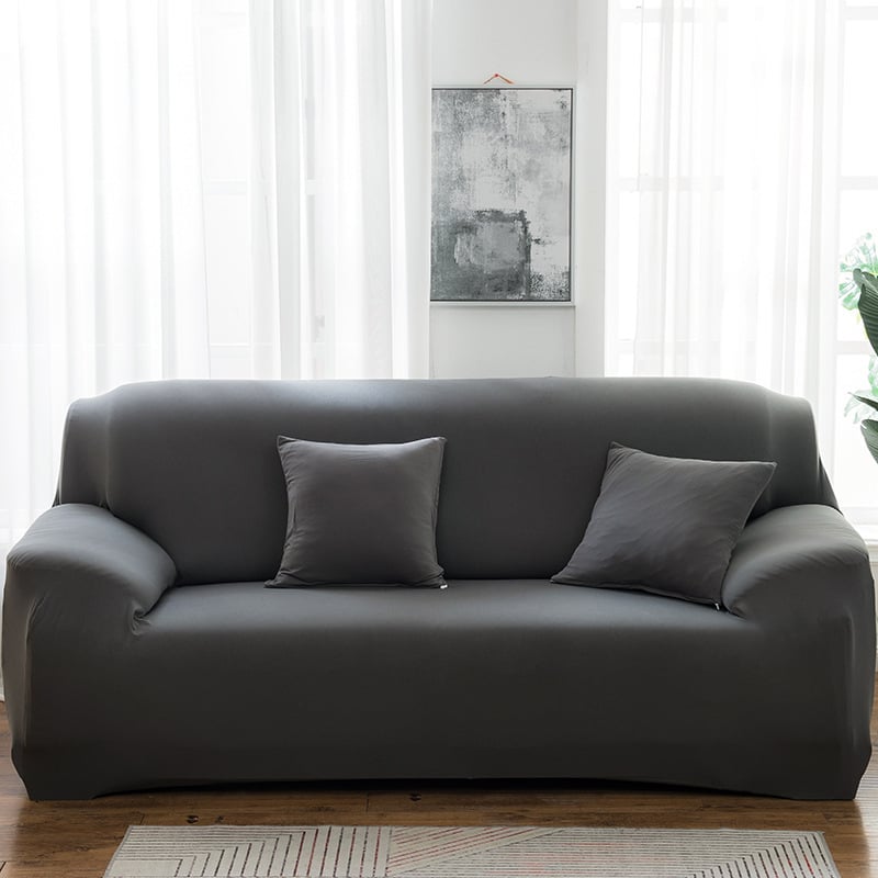 Elastinė sofa uždanga – universali pilna danga kampinei sofai – poliesteris, minimalistinis stilius, vienodas raštas, pritaikoma