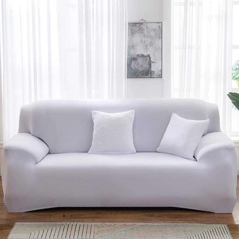 Elastinė sofa uždanga – universali pilna danga kampinei sofai – poliesteris, minimalistinis stilius, vienodas raštas, pritaikoma