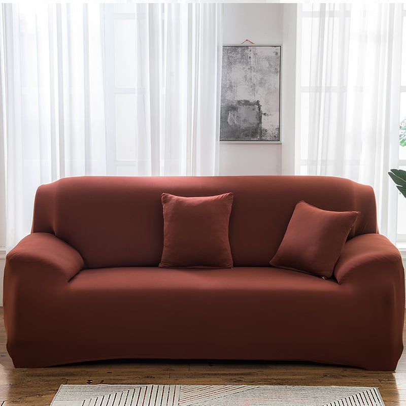 Elastinė sofa uždanga – universali pilna danga kampinei sofai – poliesteris, minimalistinis stilius, vienodas raštas, pritaikoma