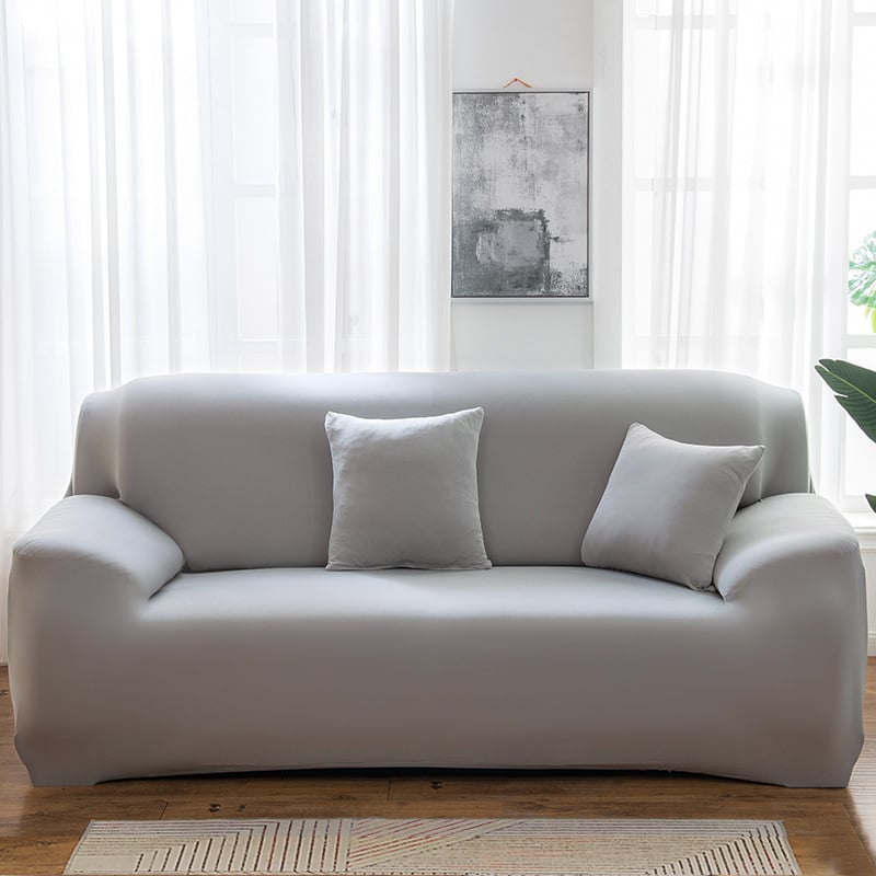 Elastinė sofa uždanga – universali pilna danga kampinei sofai – poliesteris, minimalistinis stilius, vienodas raštas, pritaikoma