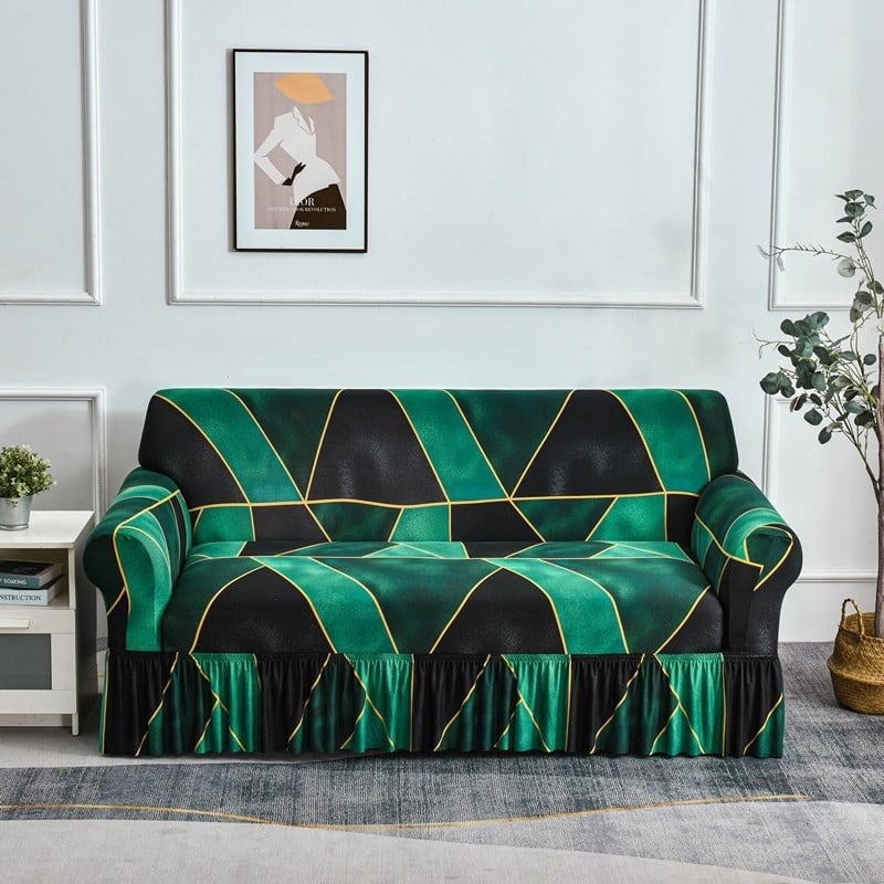 Binweihui poliesterio sofa uždanga kampinei svetainei – dryžuotas raštas, šiuolaikiškas minimalistinis stilius