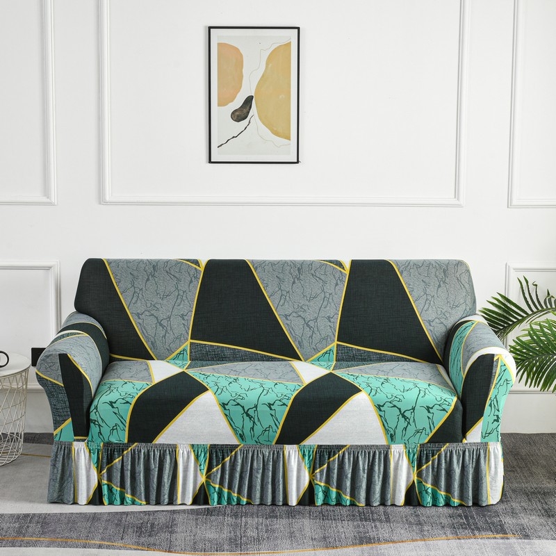 Binweihui poliesterio sofa uždanga kampinei svetainei – dryžuotas raštas, šiuolaikiškas minimalistinis stilius