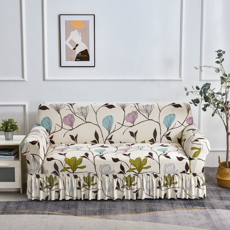 Binweihui poliesterio sofa uždanga kampinei svetainei – dryžuotas raštas, šiuolaikiškas minimalistinis stilius