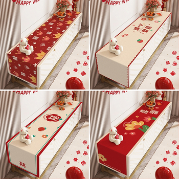 Televizoriaus spintelės staltiesė - stačiakampė, audinys, raukšlių atsparumas, paprastas ir modernus stilius, geometrinis raštas