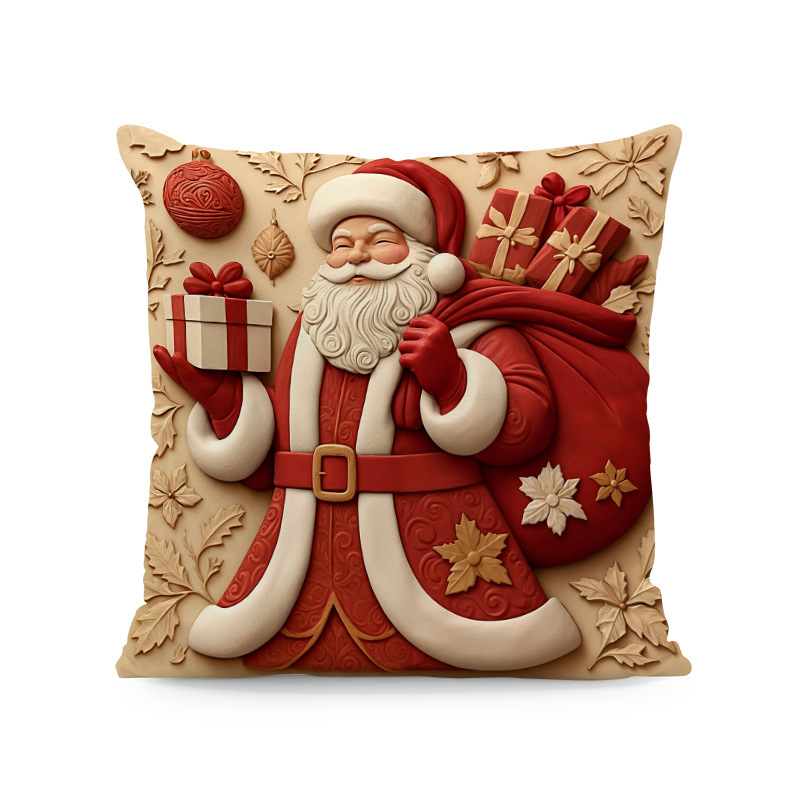 Kalėdinė pagalvių uždanga – poliesteris, imitacinis siuvinėjimas, pritaikymas prieinama, svetainei dekoruoti