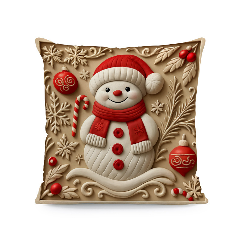 Kalėdinė pagalvių uždanga – poliesteris, imitacinis siuvinėjimas, pritaikymas prieinama, svetainei dekoruoti