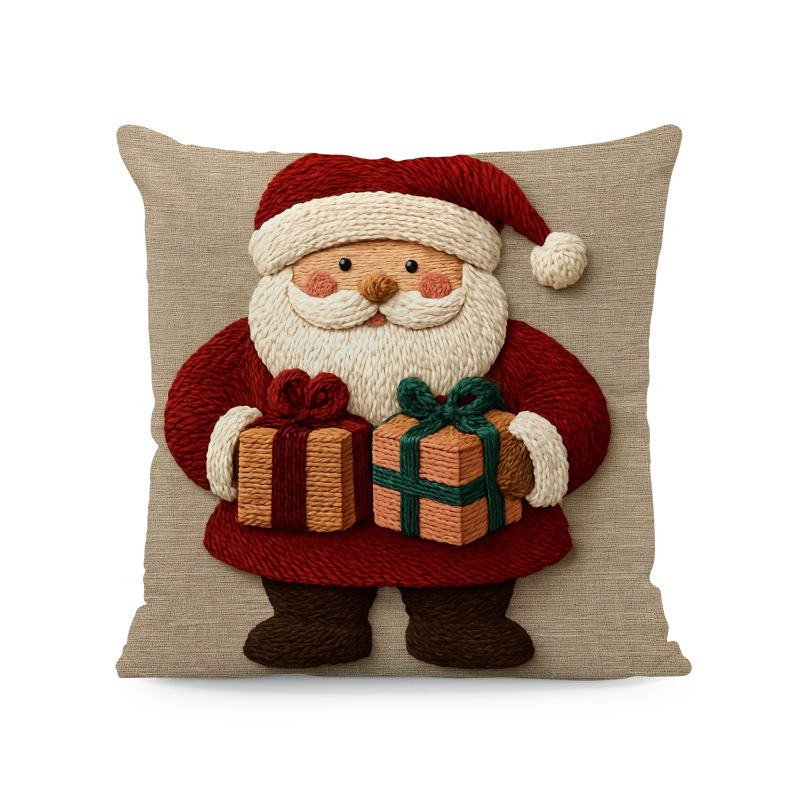 Kalėdinė pagalvių uždanga – poliesteris, imitacinis siuvinėjimas, pritaikymas prieinama, svetainei dekoruoti