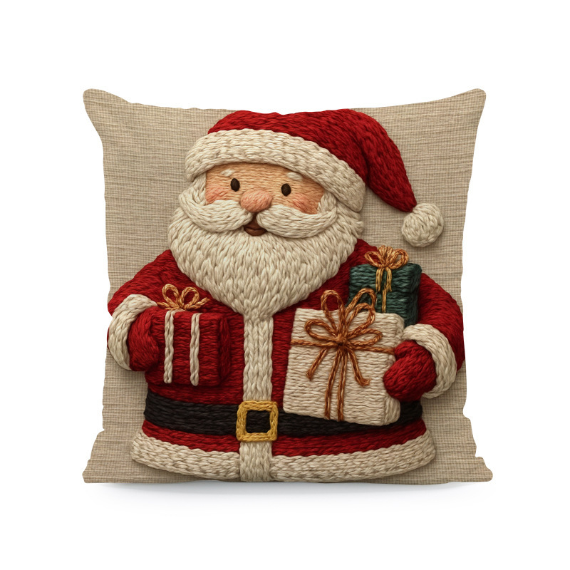 Kalėdinė pagalvių uždanga – poliesteris, imitacinis siuvinėjimas, pritaikymas prieinama, svetainei dekoruoti