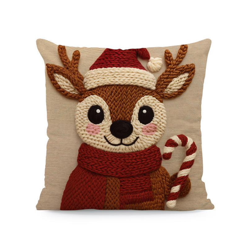 Kalėdinė pagalvių uždanga – poliesteris, imitacinis siuvinėjimas, pritaikymas prieinama, svetainei dekoruoti