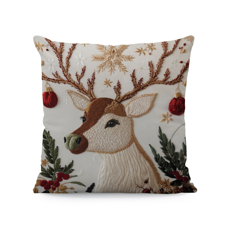 Kalėdinė pagalvių uždanga – poliesteris, imitacinis siuvinėjimas, pritaikymas prieinama, svetainei dekoruoti