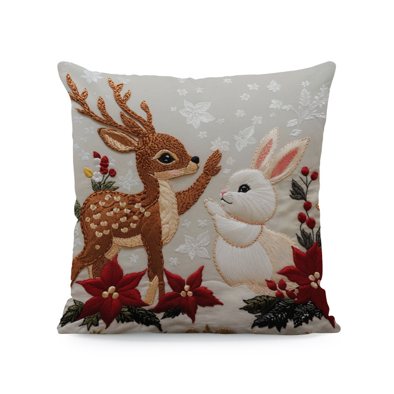 Kalėdinė pagalvių uždanga – poliesteris, imitacinis siuvinėjimas, pritaikymas prieinama, svetainei dekoruoti