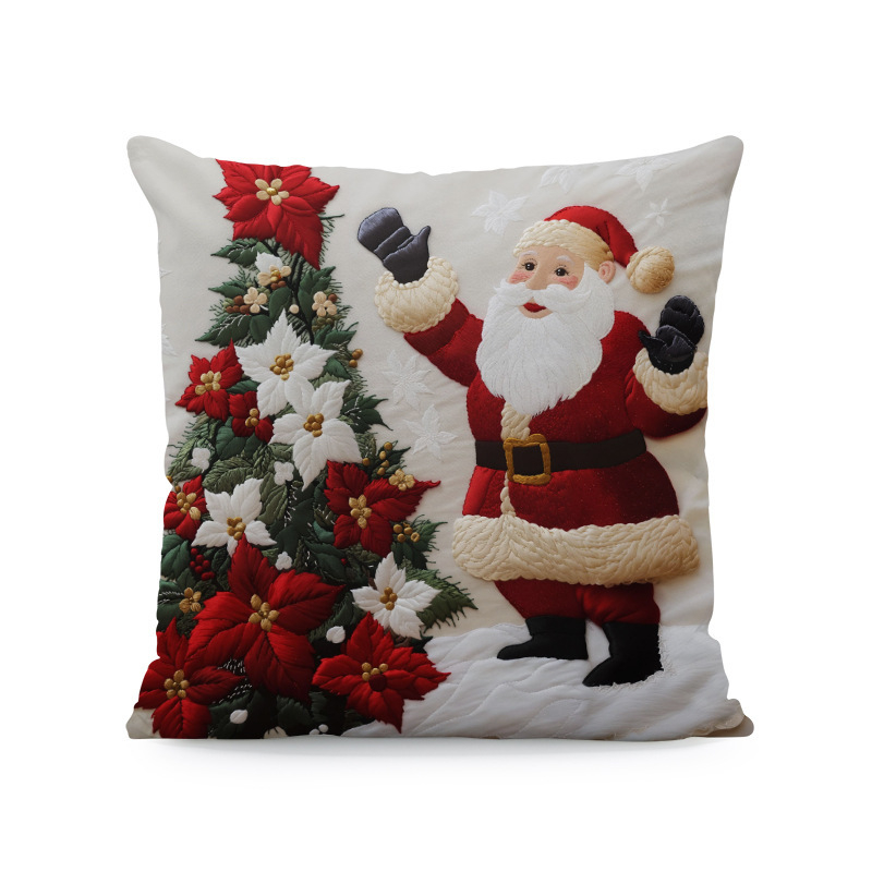 Kalėdinė pagalvių uždanga – poliesteris, imitacinis siuvinėjimas, pritaikymas prieinama, svetainei dekoruoti