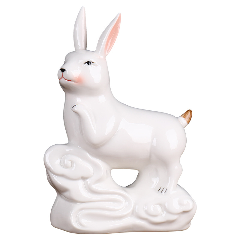 Keraminis Zodiako komplektas su 12 gyvūnų figūrėlėmis, skirtas svetainei ir darbo stalui, naujojo kinų stiliaus