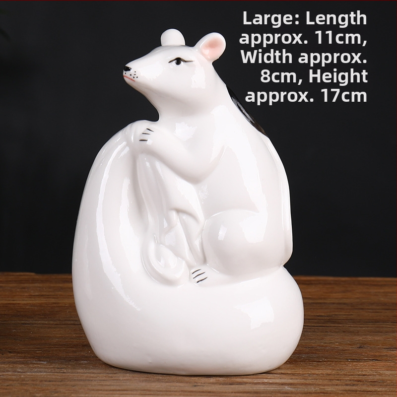 Keraminis Zodiako komplektas su 12 gyvūnų figūrėlėmis, skirtas svetainei ir darbo stalui, naujojo kinų stiliaus