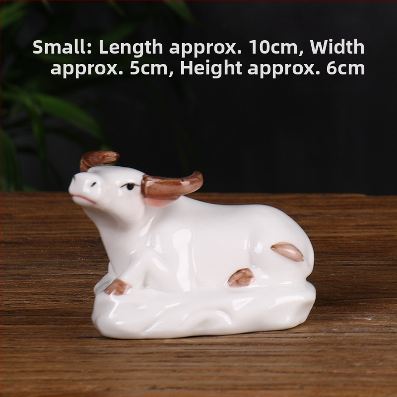 Keraminis Zodiako komplektas su 12 gyvūnų figūrėlėmis, skirtas svetainei ir darbo stalui, naujojo kinų stiliaus