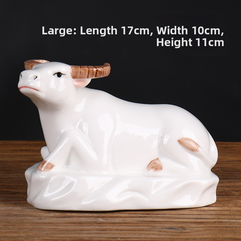 Keraminis Zodiako komplektas su 12 gyvūnų figūrėlėmis, skirtas svetainei ir darbo stalui, naujojo kinų stiliaus