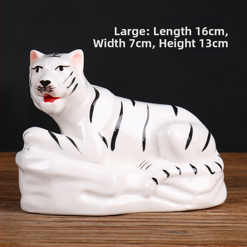 Keraminis Zodiako komplektas su 12 gyvūnų figūrėlėmis, skirtas svetainei ir darbo stalui, naujojo kinų stiliaus