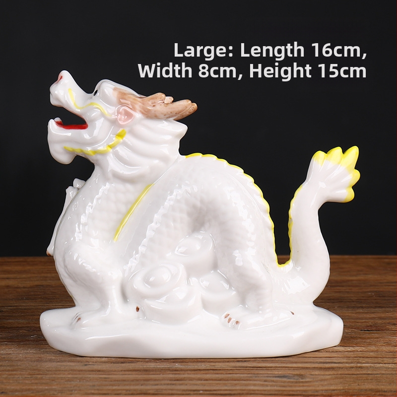 Keraminis Zodiako komplektas su 12 gyvūnų figūrėlėmis, skirtas svetainei ir darbo stalui, naujojo kinų stiliaus