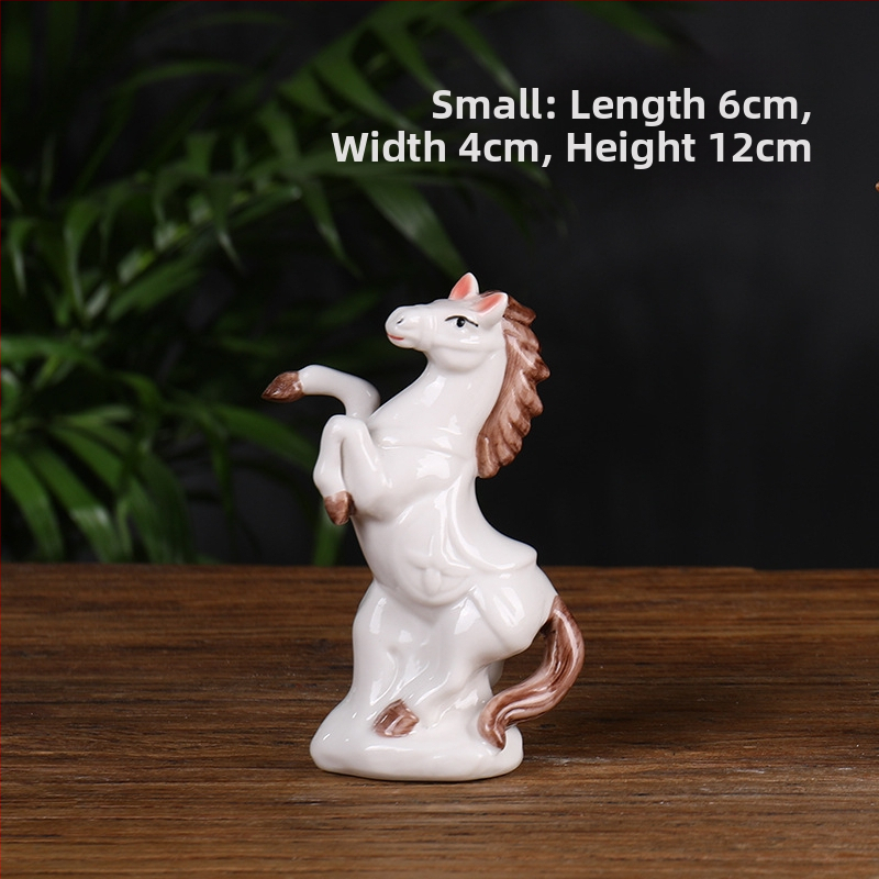 Keraminis Zodiako komplektas su 12 gyvūnų figūrėlėmis, skirtas svetainei ir darbo stalui, naujojo kinų stiliaus