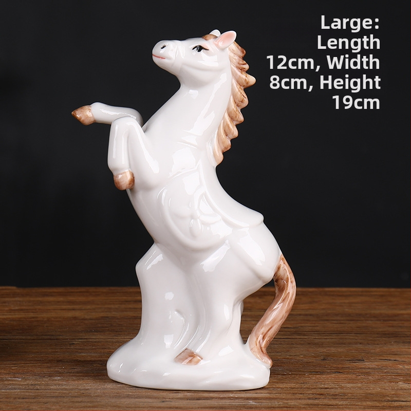 Keraminis Zodiako komplektas su 12 gyvūnų figūrėlėmis, skirtas svetainei ir darbo stalui, naujojo kinų stiliaus