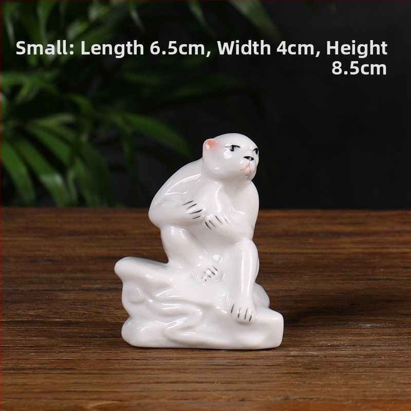 Keraminis Zodiako komplektas su 12 gyvūnų figūrėlėmis, skirtas svetainei ir darbo stalui, naujojo kinų stiliaus