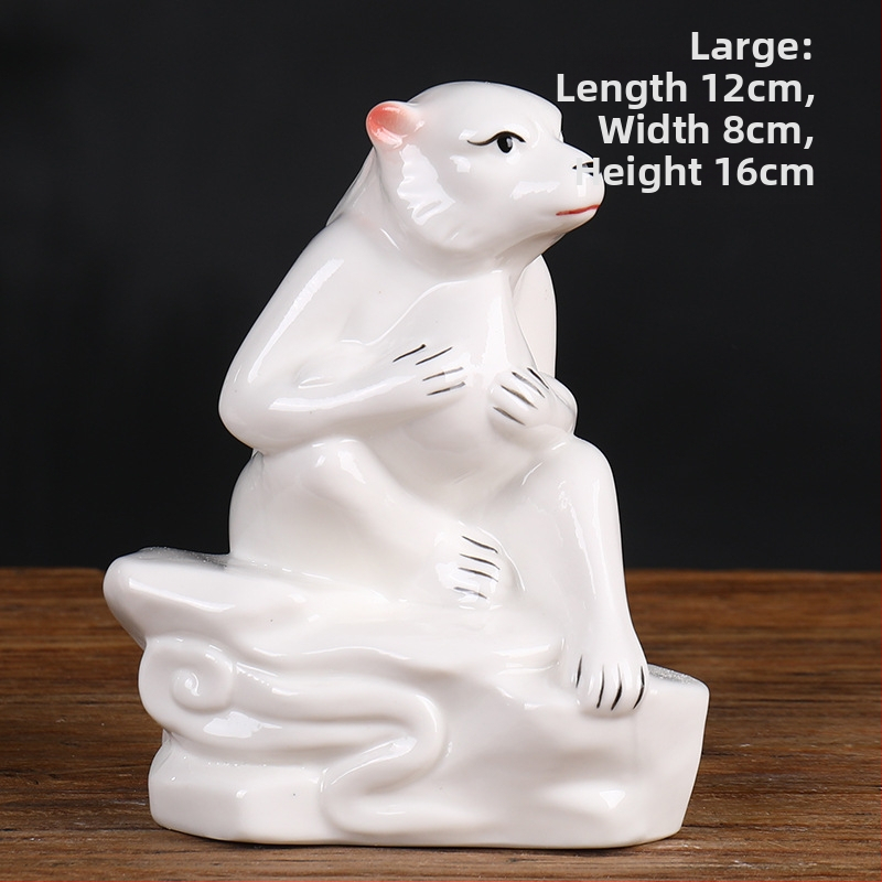 Keraminis Zodiako komplektas su 12 gyvūnų figūrėlėmis, skirtas svetainei ir darbo stalui, naujojo kinų stiliaus