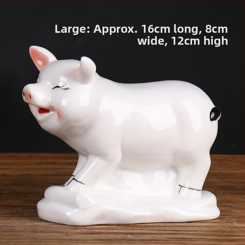 Keraminis Zodiako komplektas su 12 gyvūnų figūrėlėmis, skirtas svetainei ir darbo stalui, naujojo kinų stiliaus