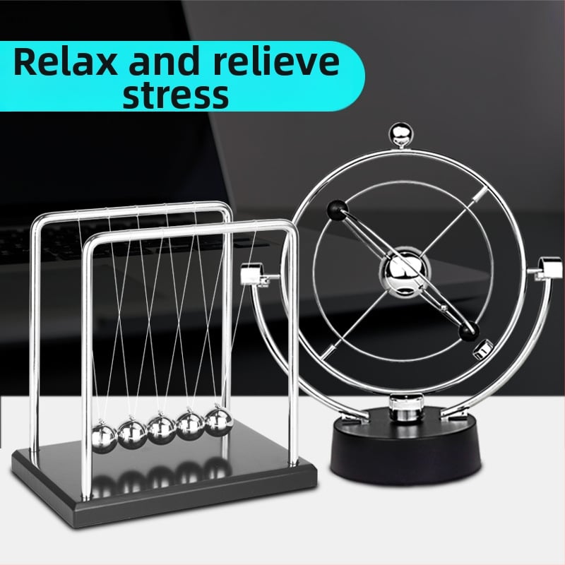 Njutono pendulio dekoras su magnetine levitacija — modernus minimalistinis dizainas, unikali prekė