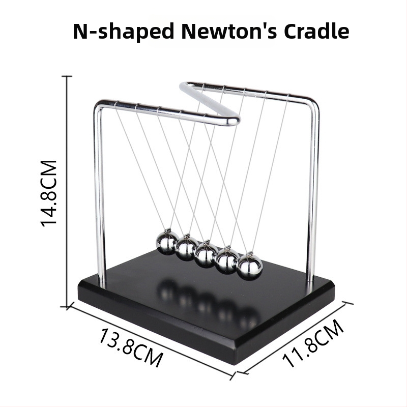 Njutono pendulio dekoras su magnetine levitacija — modernus minimalistinis dizainas, unikali prekė