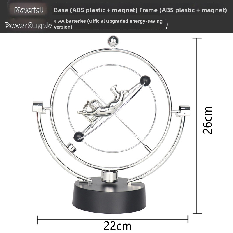 Njutono pendulio dekoras su magnetine levitacija — modernus minimalistinis dizainas, unikali prekė