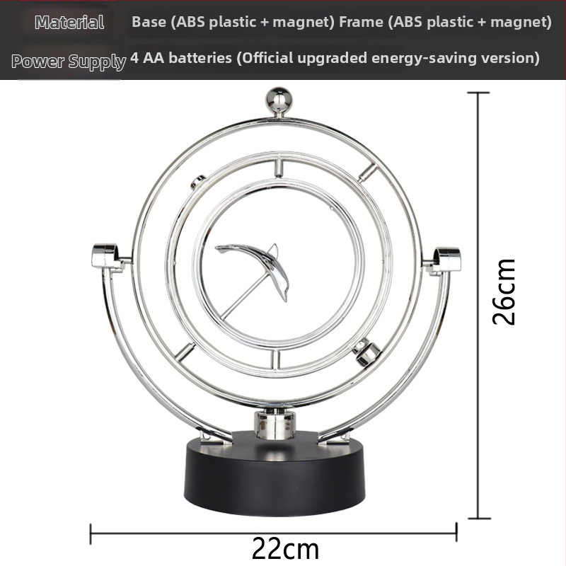 Njutono pendulio dekoras su magnetine levitacija — modernus minimalistinis dizainas, unikali prekė