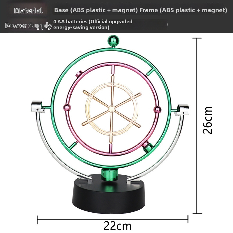Njutono pendulio dekoras su magnetine levitacija — modernus minimalistinis dizainas, unikali prekė