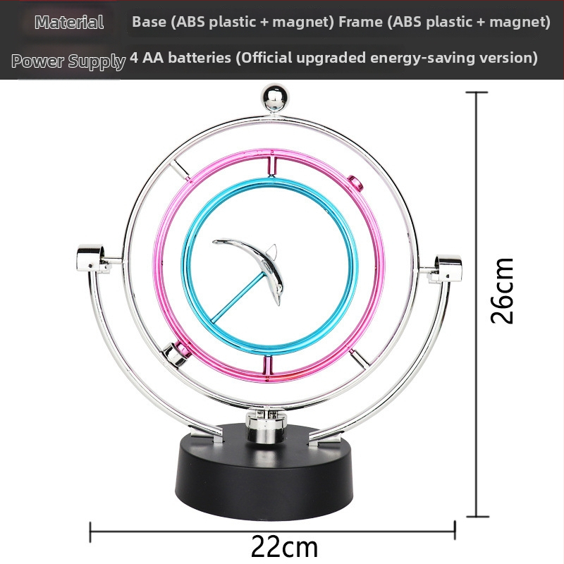 Njutono pendulio dekoras su magnetine levitacija — modernus minimalistinis dizainas, unikali prekė