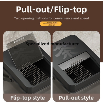 Κουβάς τσαγιού με αποστράγγιση και δίσκο υπολειμμάτων τσαγιού, ξύλινος, κινεζικού στυλ, εκτύπωση λογοτύπου, ποιότητα πρώτης κατηγορίας